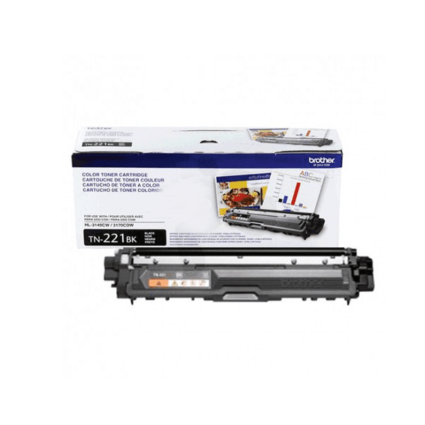 caja t cartucho de Tóner Brother TN-221BK Negro