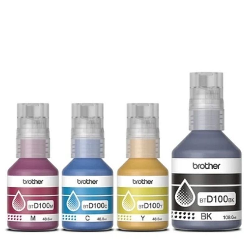 Brother Pack cuatro Tintas BTD100 BKCMY Originales| Kit Completo para Impresoras InkBenefit Tank