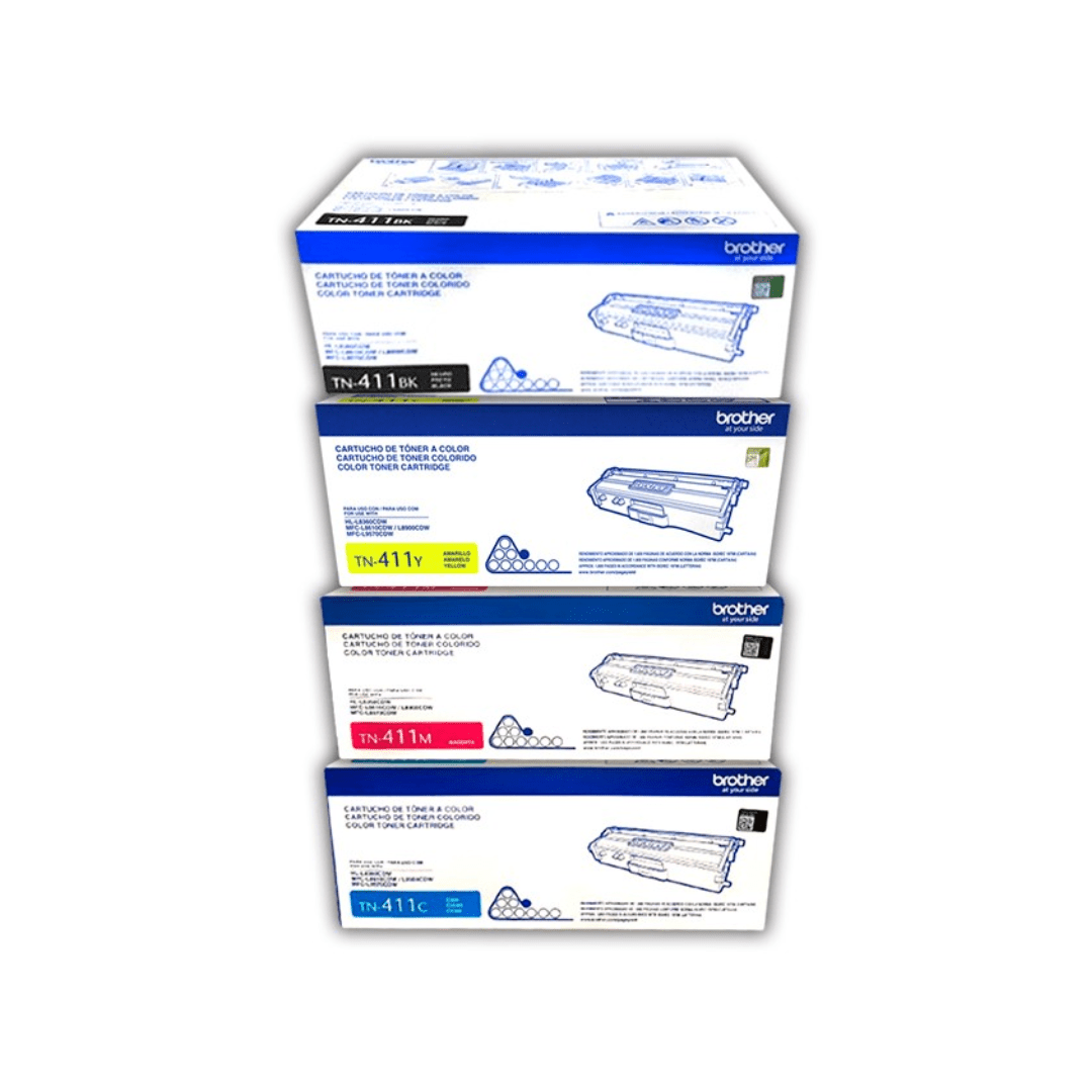 Pack de toner TN-411 Negro, Cyan, Magenta y Amarillo